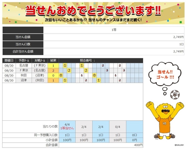第1116回 Goal2 当選.jpg